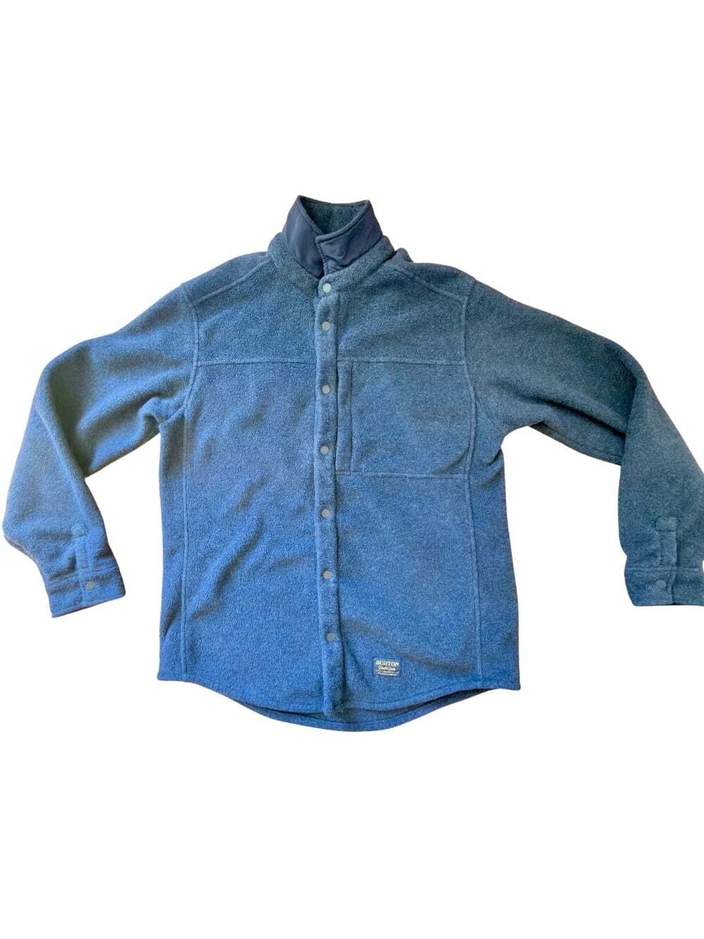 Burton Spillway Fleece Shirt Jacket Mens M Gray Heather Snap Front Shacket 18958